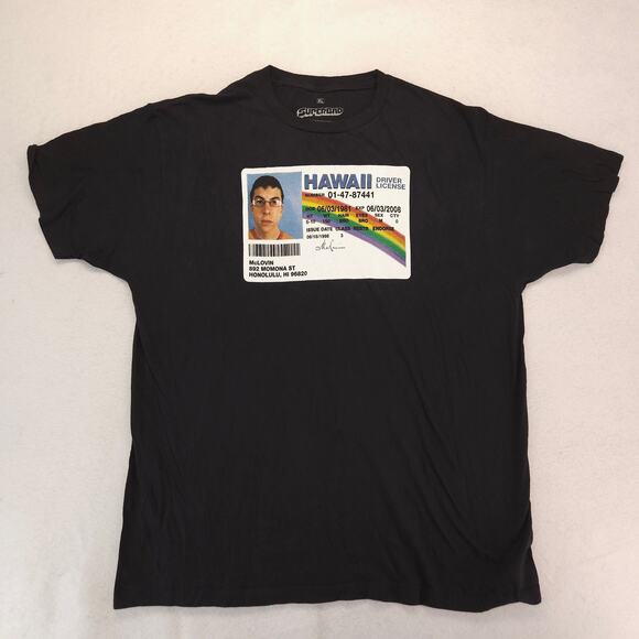 Superbad McLovin Crew Neck Short Sleeve Graphic T Shirt Mens Size XL Black - Picture 2 of 9